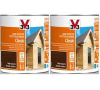 V33 Protector Decorativo De La Madera Classic Satinado Roble Oscuro 0,75L (Paquete de 2)