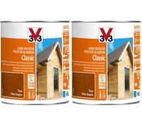 V33 Protector Decorativo De La Madera Classic Satinado Teca 0,75L (Paquete de 2)