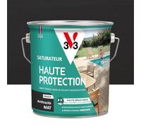 V33 - Saturador de madera exterior natural mate para terrazas y muebles de jardín, alta resistencia al agua clorada, UV y grasa, sin limpieza y antideslizante, resina de origen vegetal, 5 l