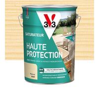 V33 - Saturador de madera exterior natural mate para terrazas y muebles de jardín, alta resistencia al agua clorada, UV y grasa, sin limpieza y antideslizante, resina de origen vegetal, 5 l