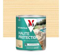 V33 Saturador Madera exterior natural mate - Para terrazas y muebles de jardín - Alta resistencia al agua clorada, UV y grasa, sin limpieza y antideslizante - Resina de origen vegetal - 0,75 L