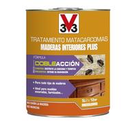 V33 Tratamiento Matacarcomas Maderas Interior Plus, Incoloro, 5 L
