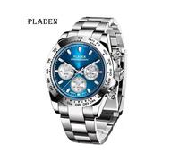 (V331 Plata BW) PLADEN Nuevo Reloj Para Hombre Cronógrafo Deportivo de Lujo de Acero Inoxidable Reloj