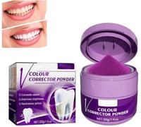V34 Poudre de blanchiment des dents pour tous les types de dents Violet,Purple Corrector Teeth Whitening Powder Tooth Stain Removal Oral,Teeth Whitening Booster,Tooth Powder Effective Remover (2)