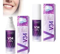 V34 Purple Blanqueador Dental, 2 Pcs Color Corrector Dientes, Pasta Dientes Morada, Purple Blanqueador Dental, Blanqueamiento Dental Profesional Con Teeth Whitening Pens Tiras Blanqueadoras