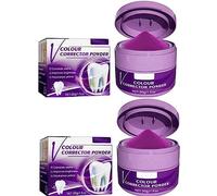 V34 Purple Teeth Whitening Powder, Teeth Whitener - Teeth Whitening Powder Mint Flavor Tooth Powder Natural Teeth Whitening Color Corrector Purple Toothpaste Powder for Tooth Stain Removal (2pcs)