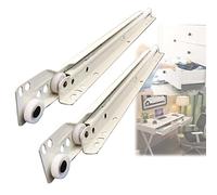 V3VOGUE Guías De Rodillo Correderas para Cajones 300 400 500 550mm, En Metálico, Rieles Telescopicos Silencioso para Cajones Cocina, Armario, Muebles De Baño, Mesas, Bandeja Teclado