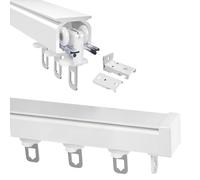 V3VOGUE Riel De Cortina Montaje En Techo O Pared, Barra De Cortina, Sistemas De Pista De Cortina Corredera De Aluminio con Rodillos para Dormitorio/Ducha/Cortina De Pérgola Exterior