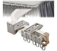 V3VOGUE Rieles De Cortina Curva para Ventanas En Forma De L U, Barra De Cortina De Aluminio Fácil De Cortar, Carril Recta Y Curva, para Divisor De Habitación/Pista De Cortina De Ducha