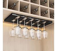 V3VOGUE Soporte para Copa De Vino Invertido, Estante para Copas Vino con Tornillos, Soporte De Vidrio De 4/5/6 Filas, Soporte Copas Colgante para Bar Restaurante Cocina (Negro) (Size : 5 Row)