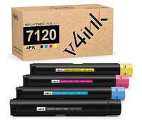 v4ink 7120 7125 7220 7225 Cartucho de tóner compatible con Xerox 006R01457 006R01458 006R01459 006R01460 Toner para uso con WorkCentre 7120 7125 7220 7220i 7225 Impresora 7225i (paquete de 4)