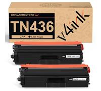 v4ink TN436 - Cartucho de tóner negro compatible con Brother TN436 TN-436, funciona con Brother HL-L8360CDW HL-L9310CDW HL-L8260CDW MFC-L9570CDW MFC-L8610CDW MFC-L8900CDW HL-L8360CDWT, paquete de 2
