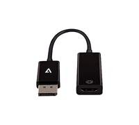 V7 Adaptador DisplayPort a HDMI color negro fino - Adaptadores de cable de vídeo (DisplayPort, DVI-D, Hembra, Macho, 3840 x 2160 Pixeles, 2,25 Gbit/s)