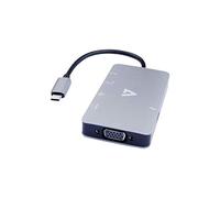 V7 - CABLES Adaptador USB C a USB 3.0 RJ45 HDMI VGA Color Negro