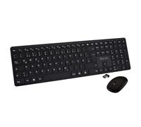 V7 CKW550DEBT Bluetooth Slim Keyboard y Silent Mouse Combo, 2,4 GHz Dual Modo, alemán QWERTZ, ratón de 4 teclas con DPI ajustable