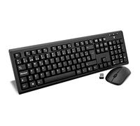 V7 Conjunto de - Teclado (Standard, Wireless, RF inalámbrico, QWERTY, Black, Ratón Incluido), Monotone