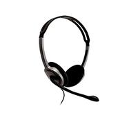 V7 HA212-2EP auricular con micrófono Binaural Diadema Negro, Plata - Auriculares con micrófono (Centro de llamadas/Oficina, Binaural, Diadema, Negro, Plata, RoHS, CE, FCC, Alámbrico)