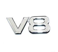 V8 - Emblema adhesivo para coche, 1 pieza de 7,5 cm x 3,2 cm, emblema de metal V8 para accesorios decorativos automotrices (plateado)
