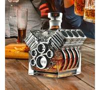 V8 Engines Decantador de botella de whisky, jarra de whisky de motor, botella de alcohol con forma de motor, decoración creativa de decantador de vino, jarra de whisky de licor de motor de coche