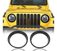 V8 GOD Biseles de faros delanteros negro mate para Jeep Wrangler TJ 1997 1998 1999 2000 2001 2002 2003 2004 2005 2006 (se venden por par)