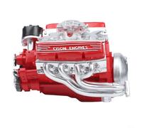 V8 - Juego de adornos de modelo de motor, réplica de bloque pequeño de resina a escala 1:6, decoración automotriz roja, para exhibición de garaje en casa, oficina, garaje, réplica de pieza de