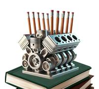 V8 Motor Block Supporter - Organizador inusual de lápiz Pen Pac Pencil Descendiente para orden de escritorio | Accesorios geniales para suministrar el uso de la oficina de uso de Zuhamechanische o Gam