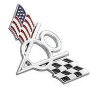 V8 US & Racing Checkered Flag Emblem Decal 3D Badge Placa adhesiva para Universal Car Styling Trunk Tailgate