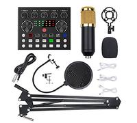 V8S - Tarjeta de sonido en vivo con ajuste de tono que cambia la reverberación inteligente, 12 notas clave electrofónicas, 10 efectos de calentamiento, puertos duales, compatible con plataformas de