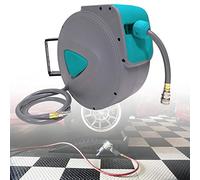 VA-Cerulean Enrollador automático de manguera de aire comprimido, soporte para manguera de pared para montaje en pared y techo, enrollado de manguera con conexión de 1/4" (20 m, gris)