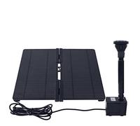 VA-Cerulean Fuente solar plegable para estanque, fuente solar, 20 W, bomba solar para exteriores, fuente de jardín, fuente con 4 estilos de fuente para jardín, estanque de peces