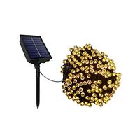 VA-Cerulean Guirnalda de luces solares, 50 m, 500 ledes, color blanco cálido, 8 modos, cortina de luces con mando a distancia, IP44, resistente al agua, para Halloween, Navidad, bodas