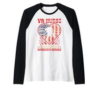 Va Nurse Americas Heros Merica Bandera de Estados Unidos Patriot Veterans Day Camiseta Manga Raglan
