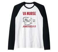 Va Nurse Americas Heros Merica Bandera de Estados Unidos Patriot Veterans Day Camiseta Manga Raglan