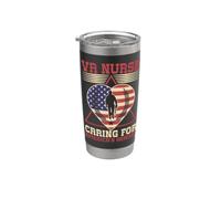 Va Nurse Americas Heros Merica Bandera de Estados Unidos Patriot Veterans Day Vaso térmico de acero inoxidable de doble pared