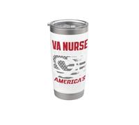 Va Nurse Americas Heros Merica Bandera de Estados Unidos Patriot Veterans Day Vaso térmico de acero inoxidable de doble pared