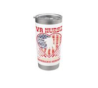 Va Nurse Americas Heros Merica Bandera de Estados Unidos Patriot Veterans Day Vaso térmico de acero inoxidable de doble pared
