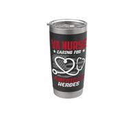 Va Nurse Americas Heros Merica Bandera de Estados Unidos Patriot Veterans Day Vaso térmico de acero inoxidable de doble pared