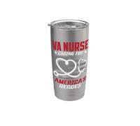 Va Nurse Americas Heros Merica Bandera de Estados Unidos Patriot Veterans Day Vaso térmico de acero inoxidable de doble pared
