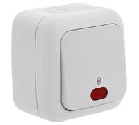 Va-y-Vient Impermeable Indicador Blanco - Interruptor de Pared Luminoso - Control de Iluminación 2 Puntos - Interior/Exterior Protegido - 230V - IP54 - Interruptor de Hogar y Garaje