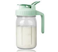 VA1KENE Jarra de leche materna de 32 onzas, 1 tarro de cristal Qurat con tapa abatible y boquilla de vertido, jarras de agua 100% herméticas a prueba de fugas para té helado de sol, jugo, café frío,