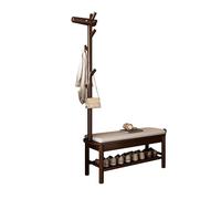 vA5cM7rK Banco de Entrada Taburete Cambiador de Zapatos Madera Maciza, Entrada del hogar, Porche, Taburete, Percha integrada