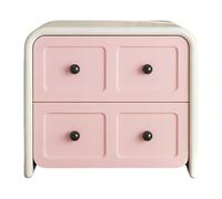 vA5cM7rK mesita de Noche del Dormitorio Mesita de Noche diseño Dos Tonos con Tirador Redondo pequeño Doble cajón for Dormitorio(Pink,Pequeño)