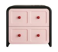 vA5cM7rK mesita de Noche del Dormitorio Mesita de Noche diseño Dos Tonos con Tirador Redondo pequeño Doble cajón for Dormitorio(Negro,Pequeño)