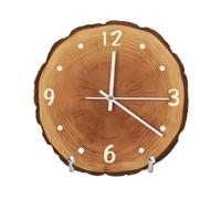 vA5cM7rK Relojes Colgantes Wall Clock WABI-Sabi Style Tree Ring Design Battery Operated Silent