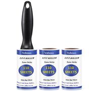 Vabaso 330 Hojas de Rodillo de Pelusa con Mango Duradero para Eliminar el Polvo y Pelusas de Mascotas para Ropa, Muebles, alfombras 3 - Rollers, 110 Hojas/Rodillo