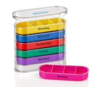 VABIONO® Pastillero caja de pastillas color 7 días 4 compartimentos Pastillero semanal semana (mañana, mediodía, noche noche)