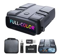 VABSCE Gafas de visión nocturna, prismáticos de visión nocturna a todo color 4K, potente IR enfocable integrado, batería recargable de 6000 mAh, pantalla súper grande, largo rango de visualización,