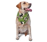 Vaca Acuarela Hierba Verde Linda Bufanda Triangular para Mascota Lavable Bandana Triangular Ajustable Baberos Triangulares para Vacaciones Cachorros Accesorio