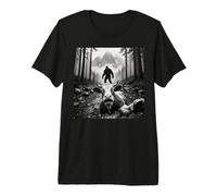 Vaca asustada Selfie Bigfoot Meme Sasquatch Cryptid Humor Camiseta Premium