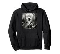 Vaca asustada Selfie Bigfoot Meme Sasquatch Cryptid Humor Sudadera con Capucha
